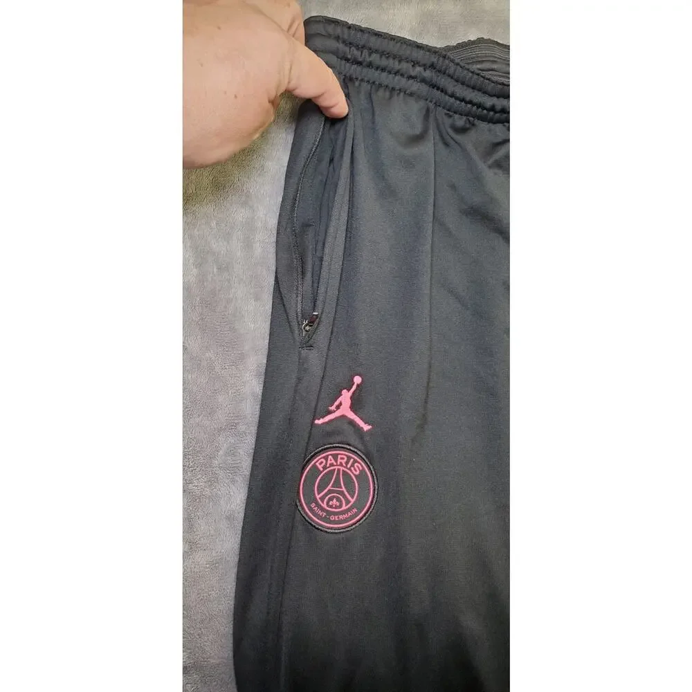 Jordan Paris Saint Germain Mens Sz XL Black Track Joggers Soccer Football C20 - Picture 5 of 10